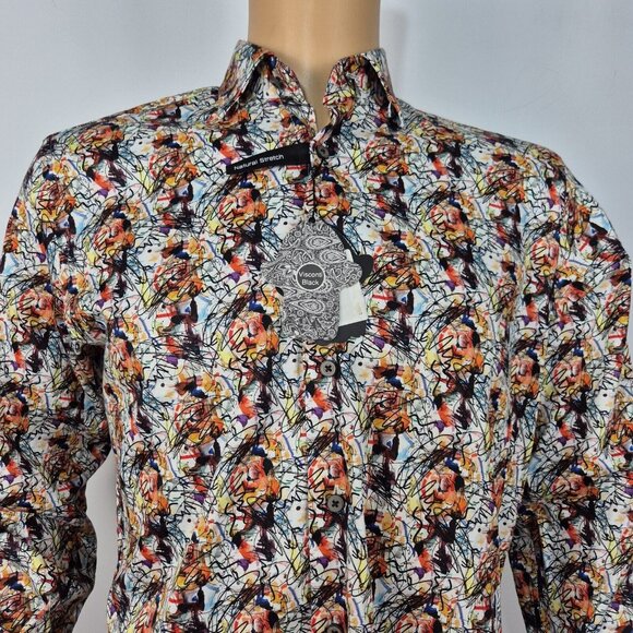 Luchiano Visconti Other - Visconti Black Button Down Long Sleeve Shirt Men’s Size S multicolor Flip Cuff 4